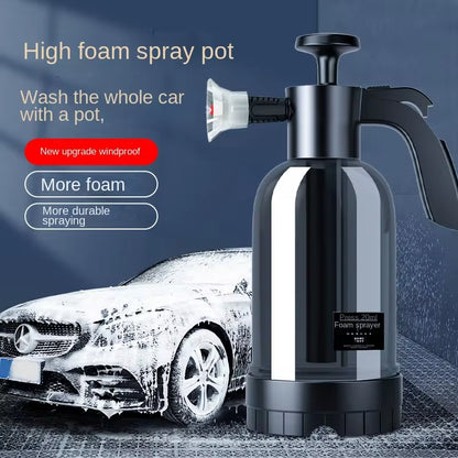 2L Hand Pump Foam Sprayer with 3 Types of Nozzle Hand Pneumatic Foam Cannon Snow Foam Car Wash Spray Bottle Car Window Cleaning