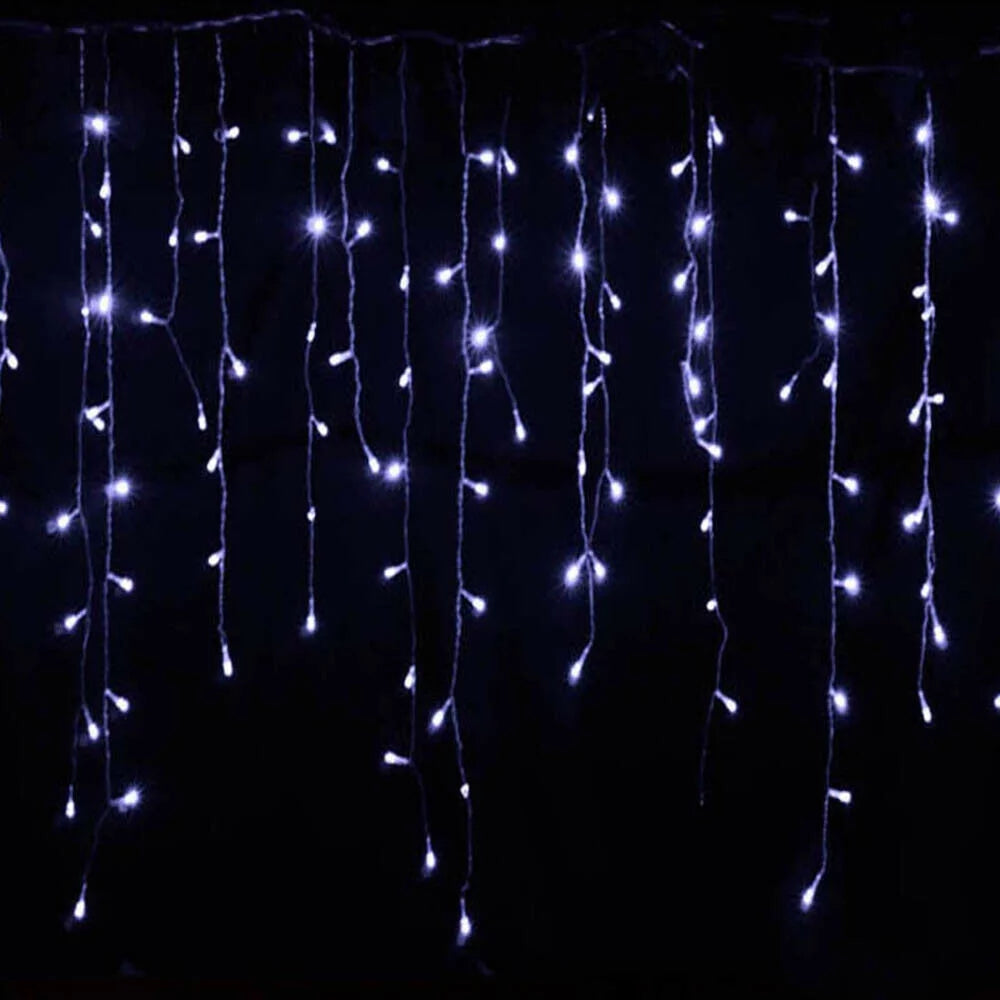 Christmas Lights, 13FT Extendable LED String Lights,Waterproof Outdoor Fairy Lights Curtain Lights Icicle Lights for Christmas Garden Patio Party Decoration